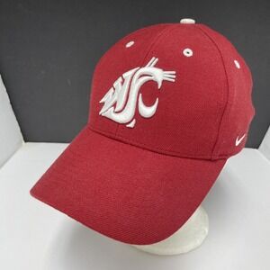 VTG‎ Nike Washington State Cougars Mens Cap OS Red Strapback Adjustable Baseball